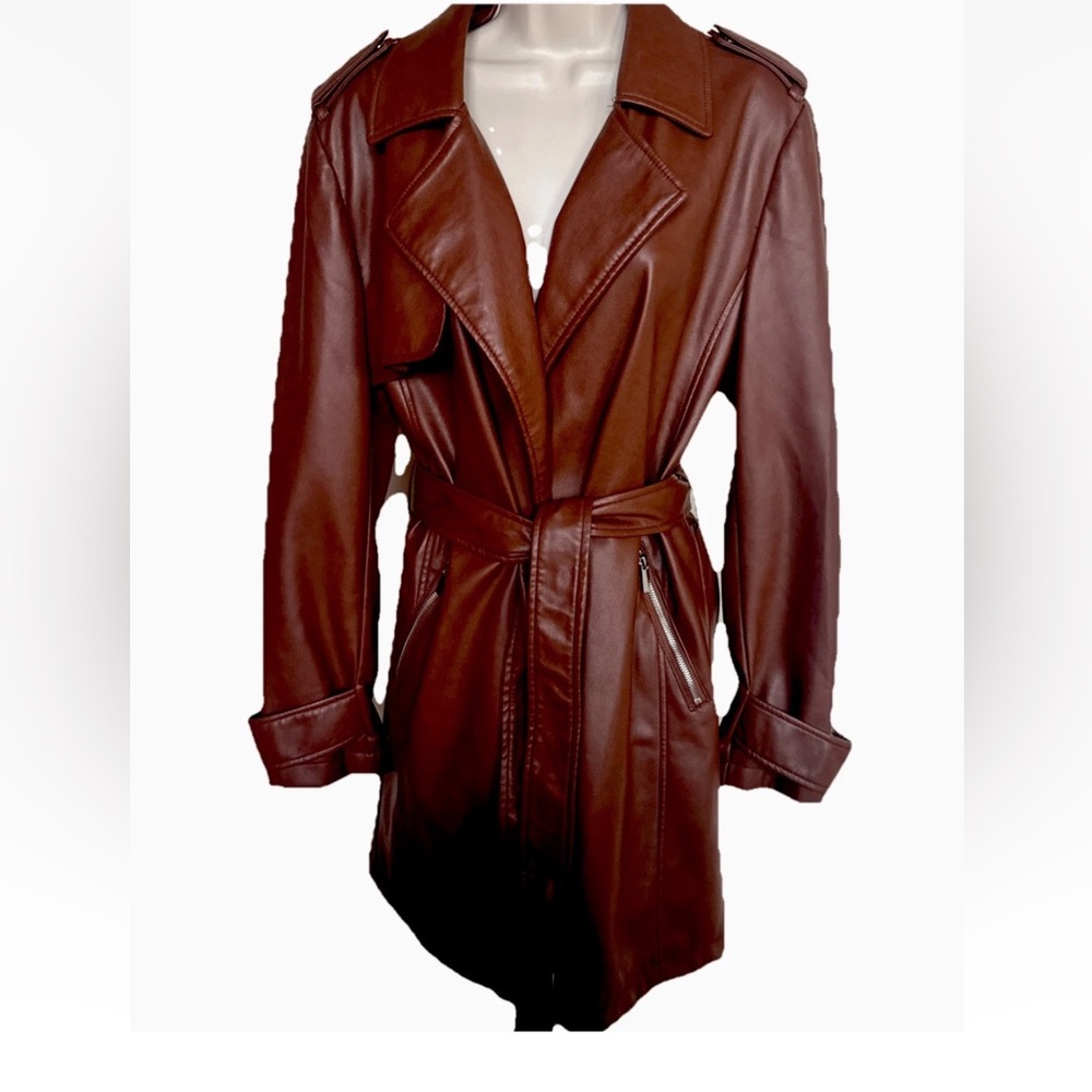 Bagatelle Brown Women’s Faux Leather Jacket Size Large